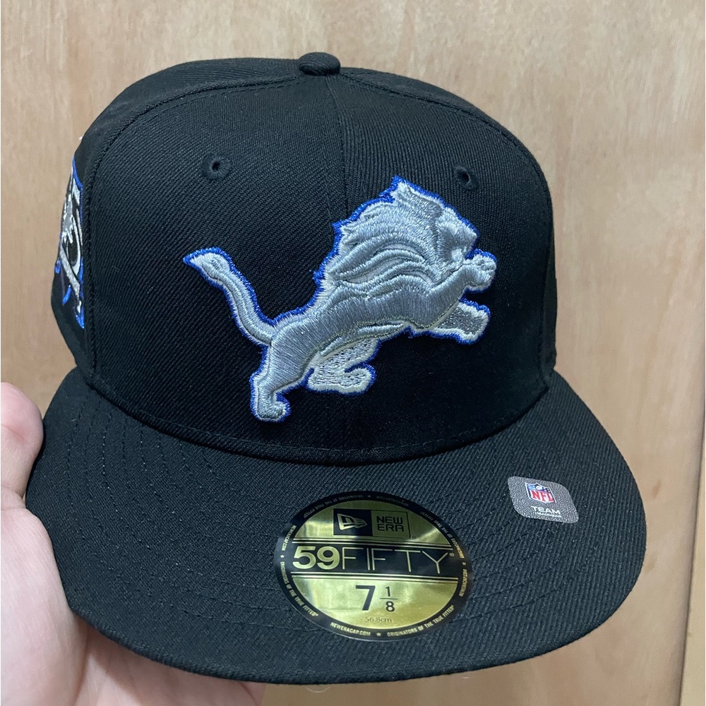 Topperz Detroit lions 75 years patch size 7 1/8 new era fitted brand new